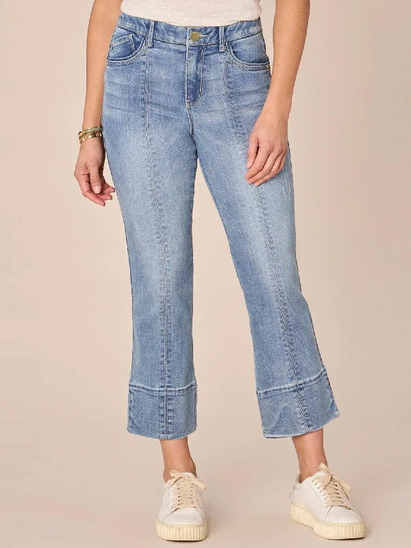 ""Ab""solution High Rise Cropped Slit Hem Kick Flare Petite Jeans