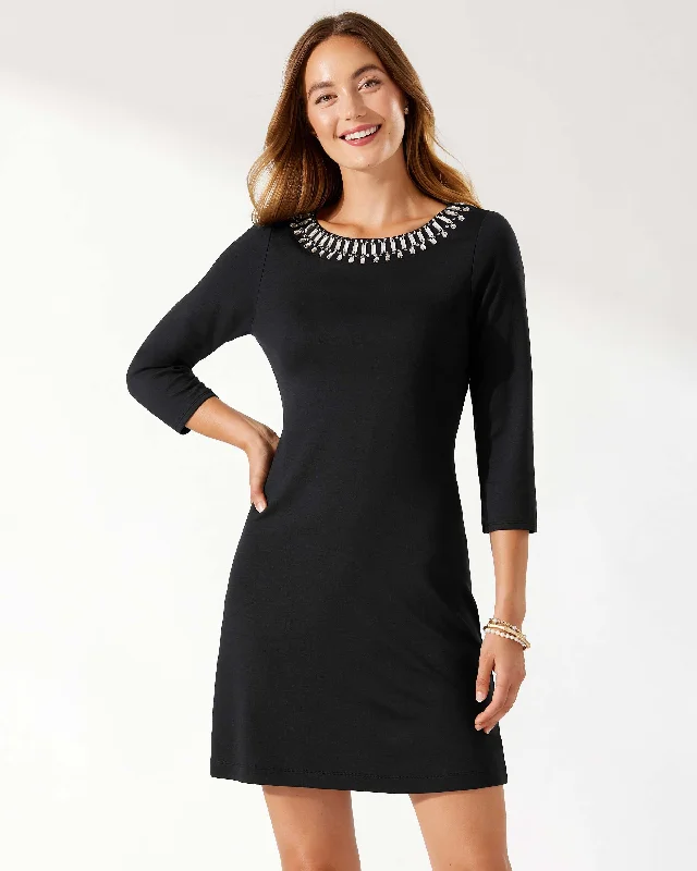 Darcy Beaded Quarter Sleeve Dress